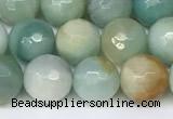 CAM1747 15.5 inches 10mm faceted round amazonite beads wholesale