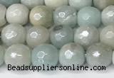 CAM1750 15 inches 6mm faceted round AB-color amazonite beads