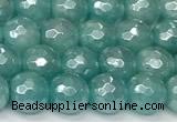 CAM1755 15 inches 6mm faceted round AB-color imitation amazonite beads