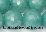 CAM1758 15 inches 12mm faceted round AB-color imitation amazonite beads