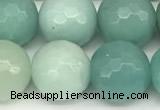 CAM1772 15 inches 10mm faceted round amazonite beads