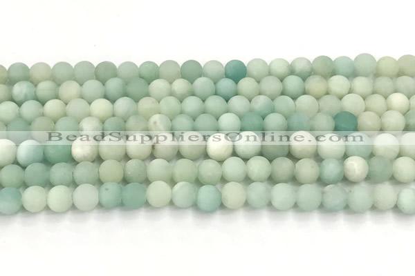 CAM1795 15 inches 4mm round matte amazonite beads