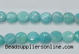 CAM300 15.5 inches 8mm flat round natural peru amazonite beads