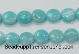 CAM301 15.5 inches 10mm flat round natural peru amazonite beads