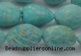 CAM341 15.5 inches 12*16mm faceted nuggets natural peru amazonite beads