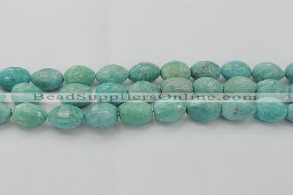 CAM342 15.5 inches 13*18mm faceted nuggets natural peru amazonite beads