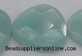 CAM367 15.5 inches 33*33mm faceted triangle amazonite beads