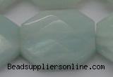 CAM370 15.5 inches 25*30mm faceted octagonal amazonite beads