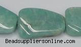 CAM415 22*30mm twisted rectangle natural russian amazonite beads