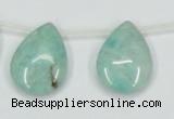 CAM417 15.5 inches 18*25mm flat teardrop natural russian amazonite beads