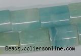 CAM606 15.5 inches 15*20mm flat tube Chinese amazonite beads