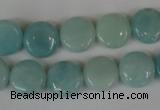 CAM619 15.5 inches 12mm flat round Chinese amazonite gemstone beads