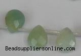 CAM634 Top-drilled 8*10mm faceted flat teardrop Chinese amazonite beads