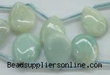 CAM651 Top-drilled 13*18mm flat teardrop amazonite beads