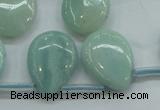 CAM652 Top-drilled 15*20mm flat teardrop amazonite beads