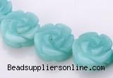 CAM79 natural amazonite 5*14mm carved flower beads Wholesale