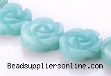 CAM80 5*16mm carved flower natural amazonite beads Wholesale