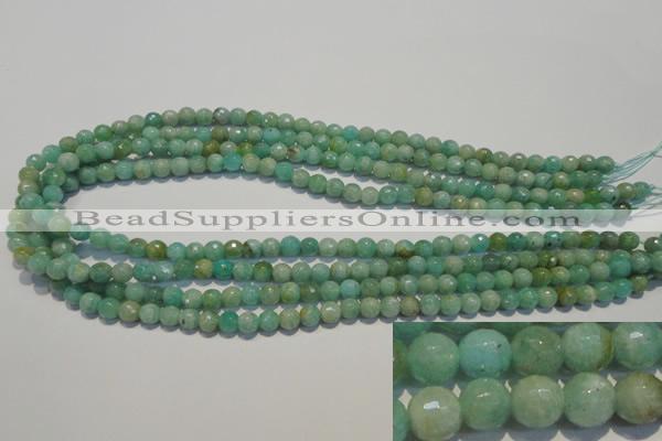 CAM811 15.5 inches 6mm faceted round Brazilian amazonite beads