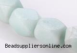 CAM85 faceted pebble 13*16mm natural amazonite beads wholesale