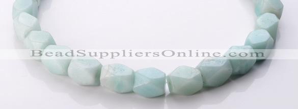 CAM85 faceted pebble 13*16mm natural amazonite beads wholesale