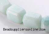 CAM86 16*17mm faceted pebble natural amazonite beads wholesale