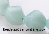 CAM88 15*20mm natural amazonite twisted pebble beads Wholesale