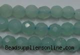 CAM905 15.5 inches 4mm faceted round amazonite gemstone beads wholesale