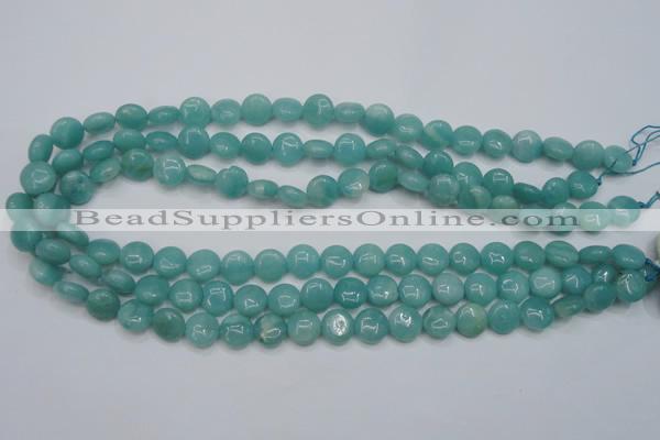 CAM914 15.5 inches 10mm flat round amazonite gemstone beads wholesale