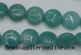 CAM915 15.5 inches 12mm flat round amazonite gemstone beads wholesale