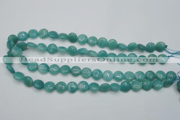 CAM915 15.5 inches 12mm flat round amazonite gemstone beads wholesale