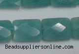 CAM963 15.5 inches 15*20mm faceted rectangle amazonite gemstone beads