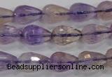 CAN23 15.5 inches 10*14mm faceted teardrop natural ametrine beads