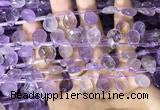 CAN238 Top drilled 8*12mm faceted briolette ametrine beads