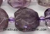 CAN266 15 inches 15*15mm faceted freeform ametrine beads