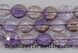 CAN42 15.5 inches 14mm flat round natural ametrine gemstone beads