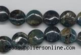 CAP08 15.5 inches 12mm flat round apatite gemstone beads wholesale