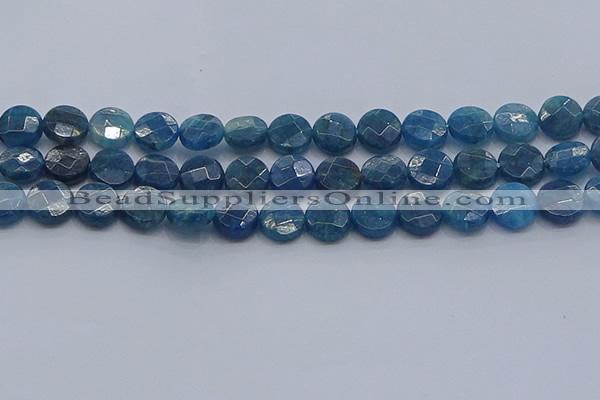 CAP388 15.5 inches 10mm faceted coin apatite gemstone beads