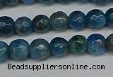 CAP521 15.5 inches 6mm faceted round apatite gemstone beads