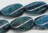 CAP67 15.5 inches 16*28mm twisted oval dyed apatite gemstone beads