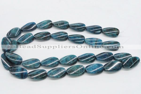 CAP67 15.5 inches 16*28mm twisted oval dyed apatite gemstone beads