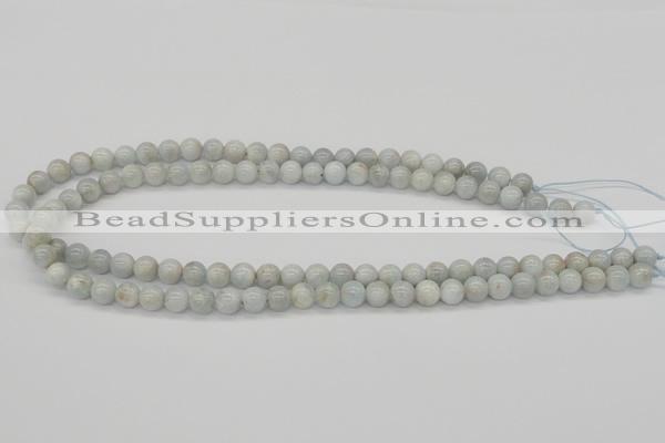 CAQ101 15.5 inches 6mm round AB grade natural aquamarine beads