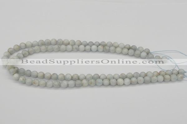 CAQ104 15.5 inches 12mm round AB grade natural aquamarine beads