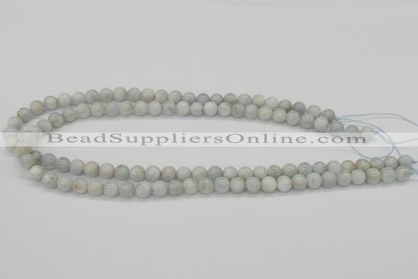 CAQ105 15.5 inches 14mm round AB grade natural aquamarine beads