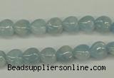 CAQ154 15.5 inches 8*8mm heart natural aquamarine beads