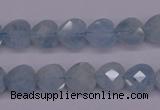 CAQ155 15.5 inches 10*10mm faceted heart natural aquamarine beads