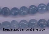 CAQ157 15.5 inches 10mm flat round natural aquamarine beads