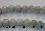 CAQ221 15 inches 5mm faceted round aquamarine beads wholesale