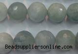 CAQ226 15 inches 14mm faceted round aquamarine beads wholesale