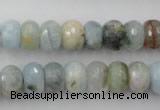 CAQ353 15.5 inches 8*12mm faceted rondelle natural aquamarine beads