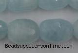 CAQ416 15.5 inches 18*25mm faceted nuggets natural aquamarine beads